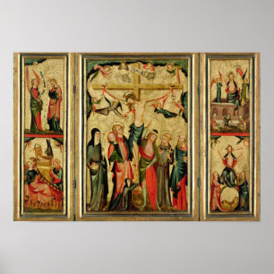Triptych die de Kroonfixatie van Christus afschild Poster