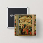 Triptych die de Kroonfixatie van Christus afschild Vierkante Button 5,1 Cm (Voorkant /achterkant)