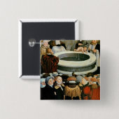 Triptych, linkerpaneel, Philipp Melanchthon Vierkante Button 5,1 Cm (Voorkant /achterkant)