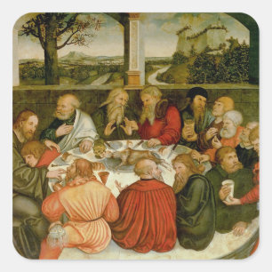 Triptych, linkerpaneel, Philipp Melanchthon Vierkante Sticker