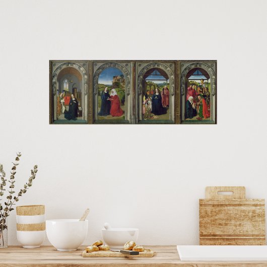 Triptych met de aankondiging poster (Keuken)