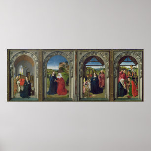 Triptych met de aankondiging poster