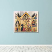 Triptych met scènes vanaf het leven van de canvas afdruk (Insitu (Houten vloer))