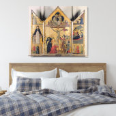 Triptych met scènes vanaf het leven van de canvas afdruk (Insitu (Slaapkamer))