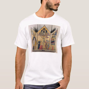 Triptych met scènes vanaf het leven van de t-shirt