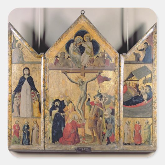 Triptych met scènes vanaf het leven van de vierkante sticker (Voorkant)