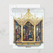Triptych van de Adoratie van de Baby Christus Briefkaart (Voorkant / Achterkant)
