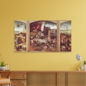 Triptych van de Temptation of St. Anthony Canvas Afdruk (Insitu (Woonkamer))