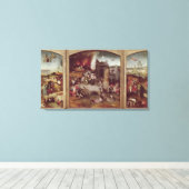 Triptych van de Temptation of St. Anthony Canvas Afdruk (Insitu (Houten vloer))