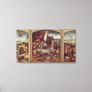 Triptych van de Temptation of St. Anthony Canvas Afdruk