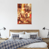 Triptych van de Temptation of St. Anthony Canvas Afdruk (Insitu (Slaapkamer))