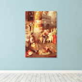 Triptych van de Temptation of St. Anthony Canvas Afdruk (Insitu (Houten vloer))