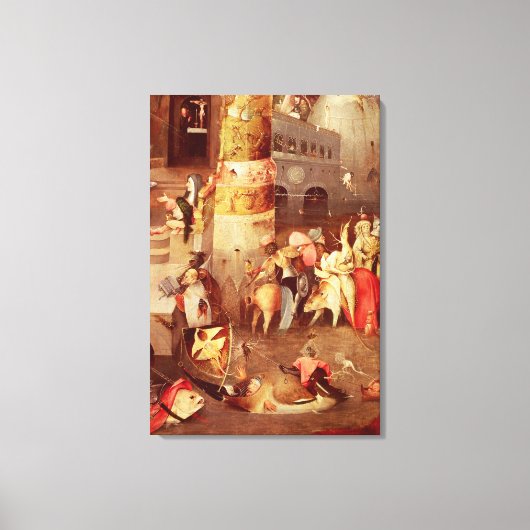 Triptych van de Temptation of St. Anthony Canvas Afdruk (Voorkant)