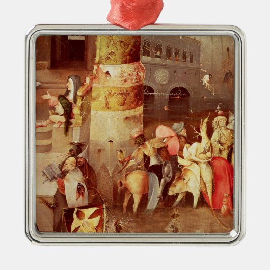 Triptych van de Temptation of St. Anthony Metalen Ornament (Voorkant)