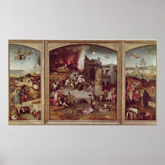 Triptych van de Temptation of St. Anthony Poster (Voorkant)