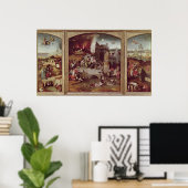 Triptych van de Temptation of St. Anthony Poster (Thuiskantoor)
