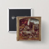 Triptych van de Temptation of St. Anthony Vierkante Button 5,1 Cm (Voorkant /achterkant)