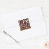 Triptych van de Temptation of St. Anthony Vierkante Sticker (Envelop)