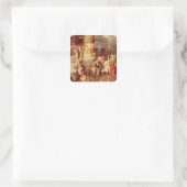 Triptych van de Temptation of St. Anthony Vierkante Sticker (Tas)