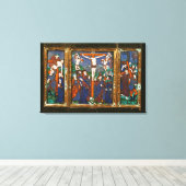 Triptych voor de Kroonfixatie, Limousin Canvas Afdruk (Insitu (Houten vloer))