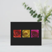Triptyse Rozen oranje geel roze Briefkaart (Staand voorkant)