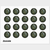 Triquet Keltische Knoop (zilver & zwart, grunge gr Ronde Sticker (Vel)