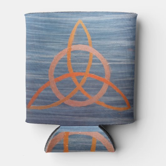 Triquetra Abstract | Blue Gold Celtic Trinity Knot Blikjeskoeler (Voorkant)