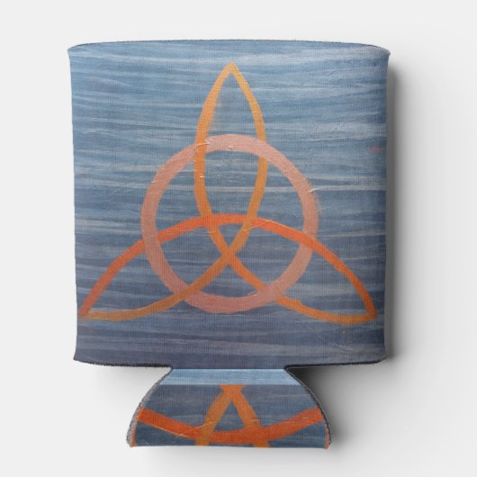 Triquetra Abstract | Blue Gold Celtic Trinity Knot Blikjeskoeler (Achterkant)