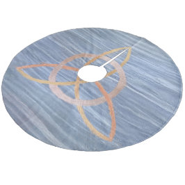 Triquetra Abstract | Blue Gold Celtic Trinity Knot Fleece Kerstboom Rok