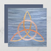 Triquetra Abstract | Blue Gold Celtic Trinity Knot Kaart (Voorkant / Achterkant)