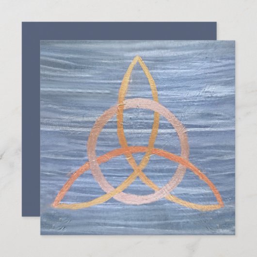Triquetra Abstract | Blue Gold Celtic Trinity Knot Kaart (Voorkant / Achterkant)