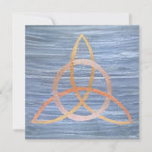 Triquetra Abstract | Blue Gold Celtic Trinity Knot Kaart (Voorkant)
