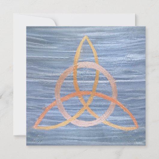 Triquetra Abstract | Blue Gold Celtic Trinity Knot Kaart (Voorkant)