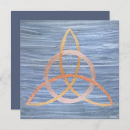 Triquetra Abstract | Blue Gold Celtic Trinity Knot Kaart