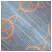 Triquetra Abstract | Blue Gold Celtic Trinity Knot Stof (Close Up)