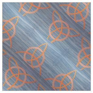 Triquetra Abstract   Blue Gold Celtic Trinity Knot Stof