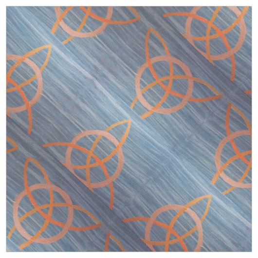 Triquetra Abstract | Blue Gold Celtic Trinity Knot Stof (Swatch)