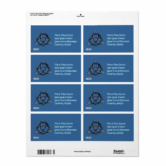 Triquetra (blauw) etiket (Full Sheet)