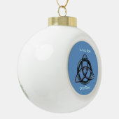 Triquetra (blauw) keramische bal ornament (Links)