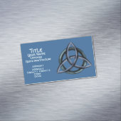 Triquetra (blauw) magnetisch visitekaartje (Voorbeeld)