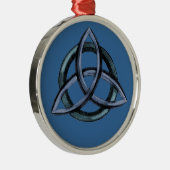 Triquetra (blauw) metalen ornament (Rechts)