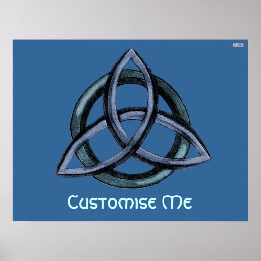 Triquetra (blauw) poster (Voorkant)