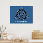 Triquetra (blauw) poster (Keuken)
