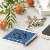 Triquetra (blauw) sleutelhanger (Zijkant)