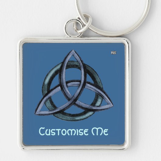Triquetra (blauw) sleutelhanger (Voorkant)