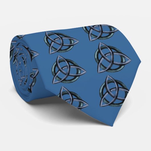 Triquetra (blauw) stropdas (Opgerold)