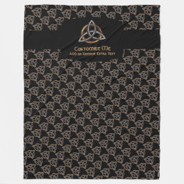 Triquetra (bruin/zilver) fleece deken
