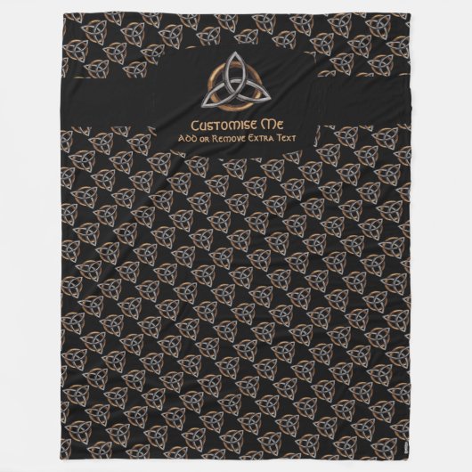 Triquetra (bruin/zilver) fleece deken (Voorkant)
