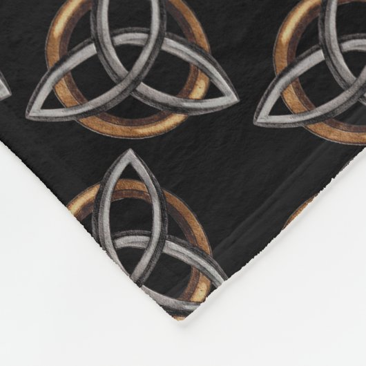 Triquetra (bruin/zilver) fleece deken (Hoek)