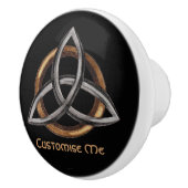 Triquetra (bruin/zilver) keramische knop (Rechts)